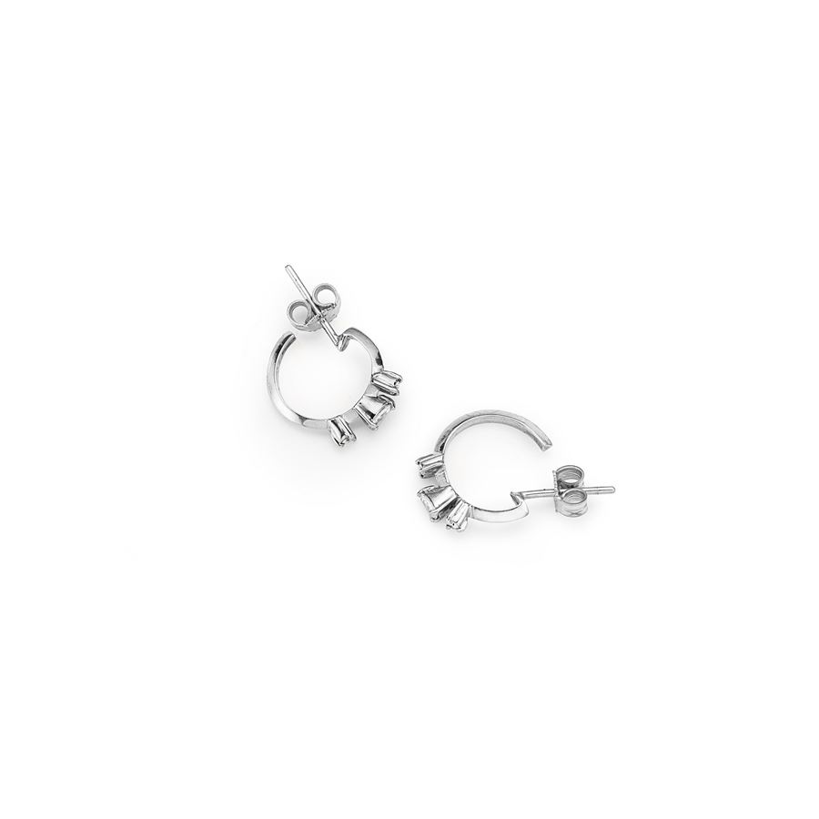 White gold 'Balance' hoop earrings with diamonds BALANCE | OR XS GC/TO-P/FARAU18B CT. 0,18 + 0,08